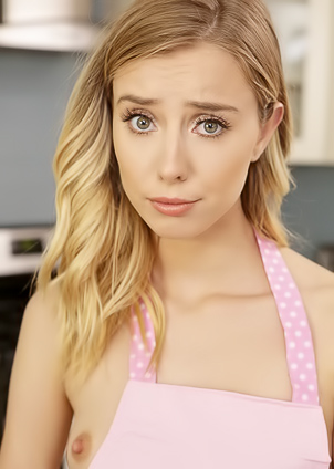Haley Reed wears nothing but an apron when the dude catches her