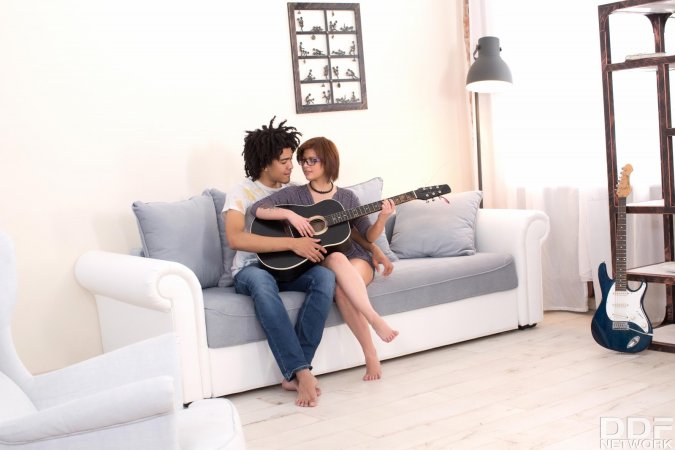 Angelin Jay puts away guitar to play dude's dick photo 18