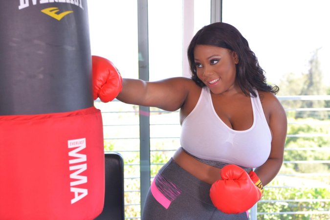 Chocolate Ms Yummy smothers white dude with boobs photo 3