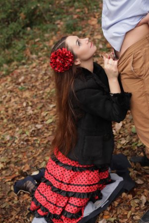 Redhead flamenco dancer Stacy Snake needs a hard cock outdoors photo 11