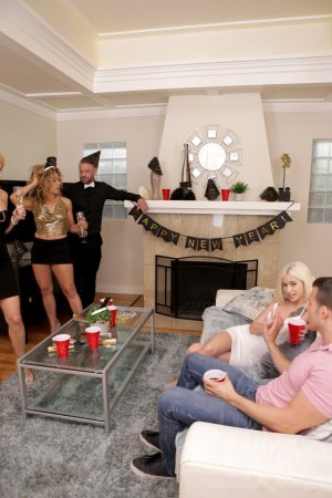 Skinny young blonde Kiara Cole fondles and deepthroats big dick photo 10