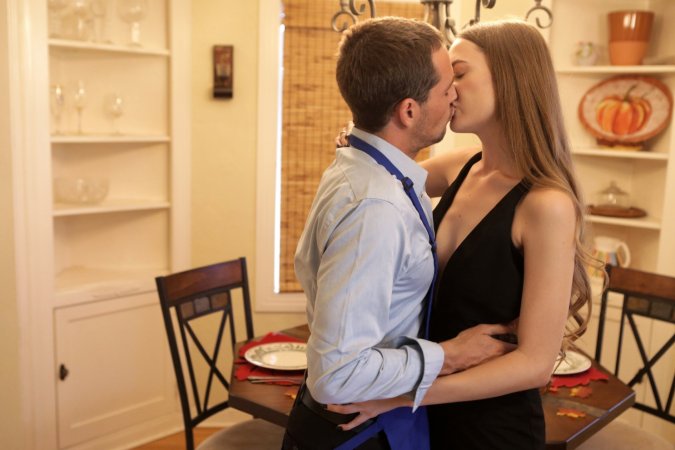 Talented chef fucks a gentle and skinny cutie in kitchen photo 6